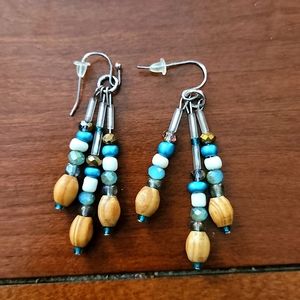 Wood bead earrings
